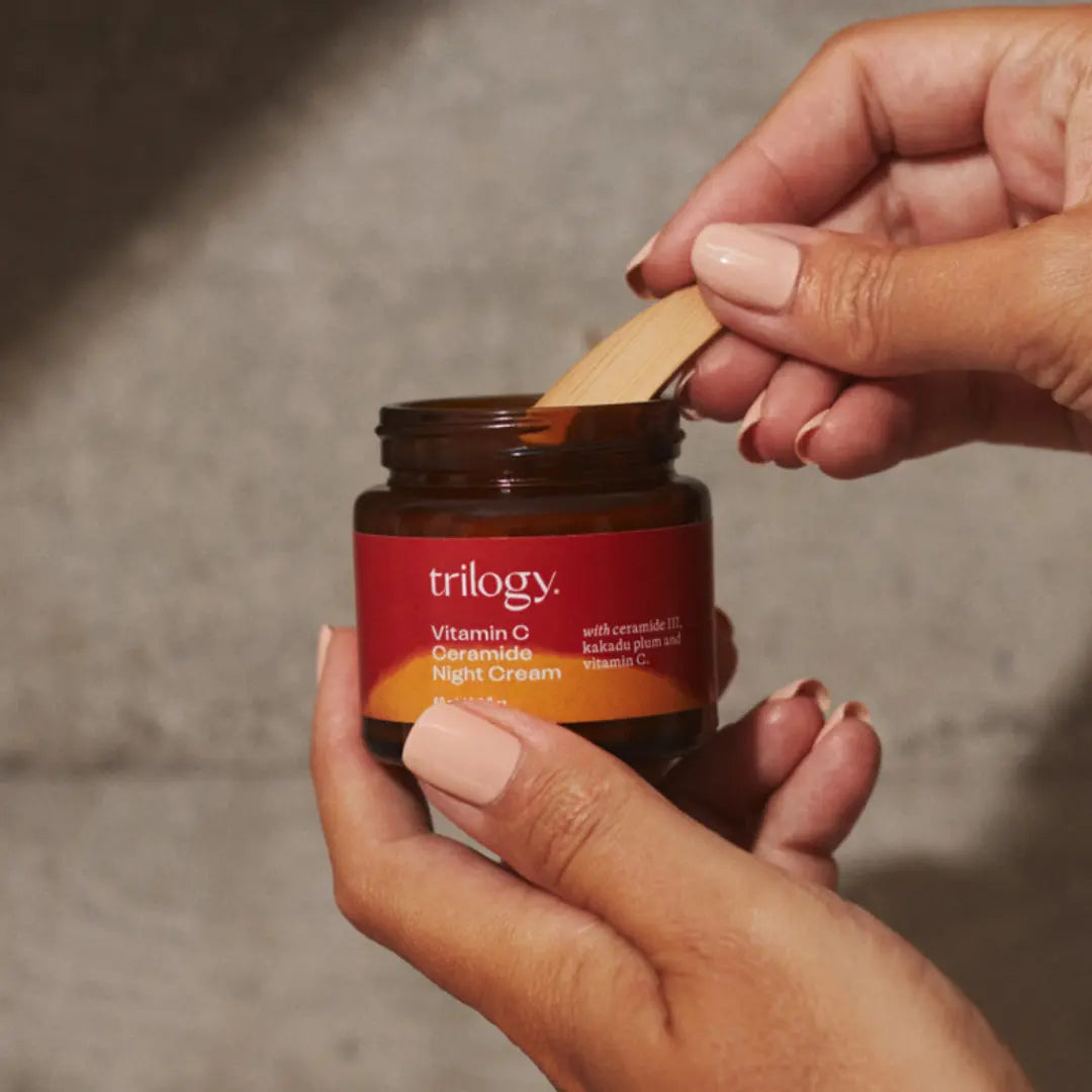 Wake-to-glowing-skin-with-Vitamin-C-Ceramide-Night-Cream Trilogy Natural Products