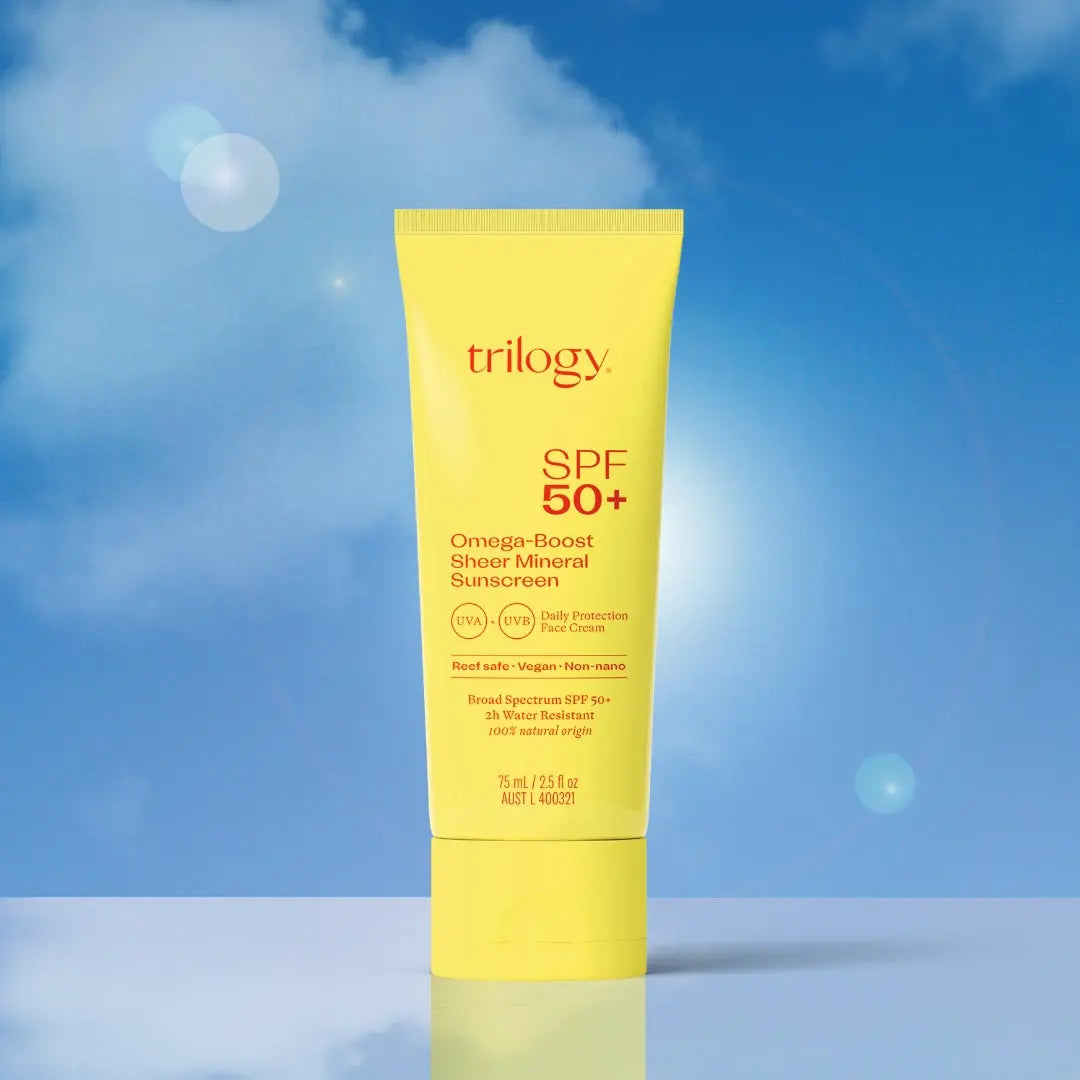 Your-ultimate-anti-ageing-shield-NEW-Omega-Boost-Sheer-Mineral-Sunscreen Trilogy Natural Products