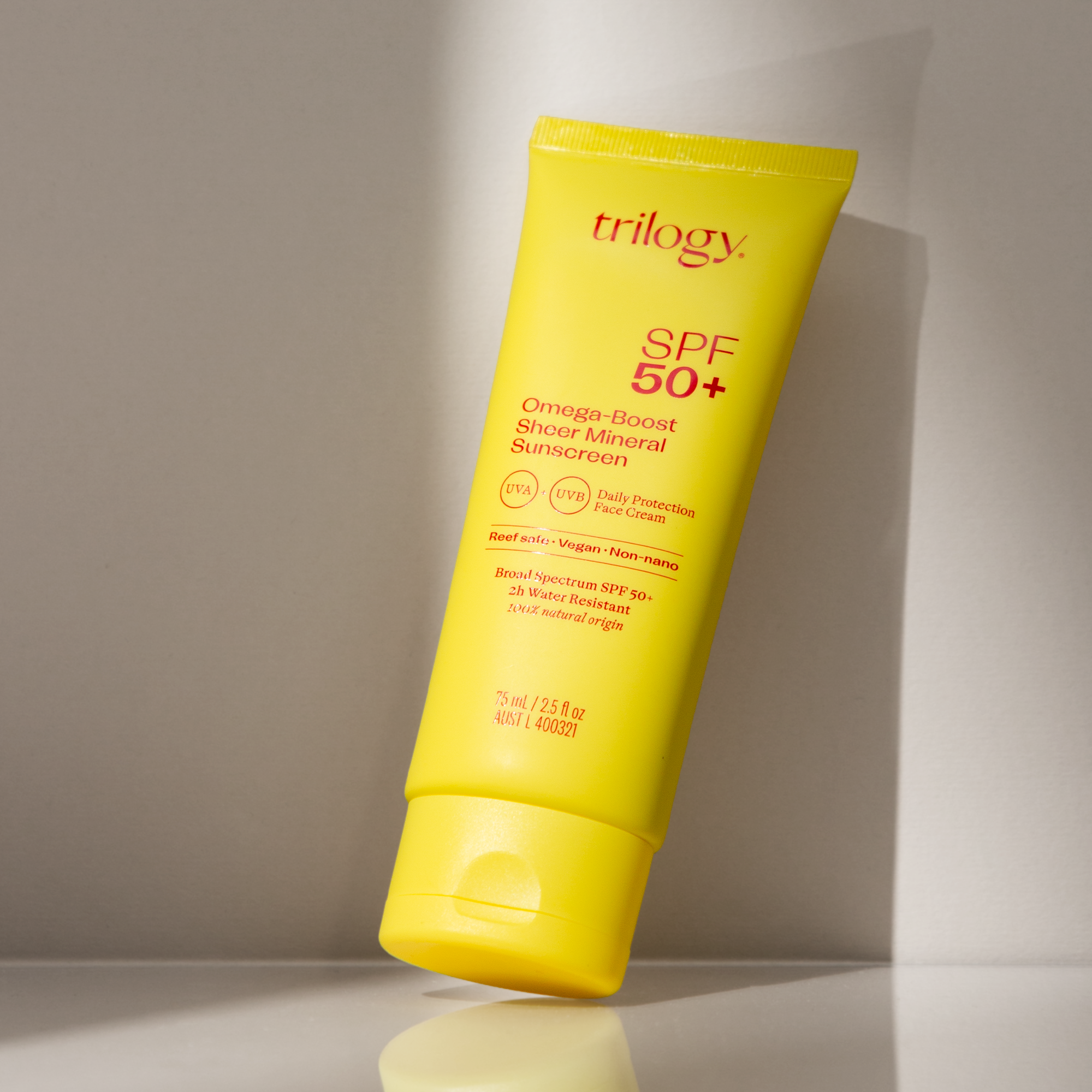 SPF 50+ Omega-Boost Sheer Mineral Sunscreen Trilogy Natural Products