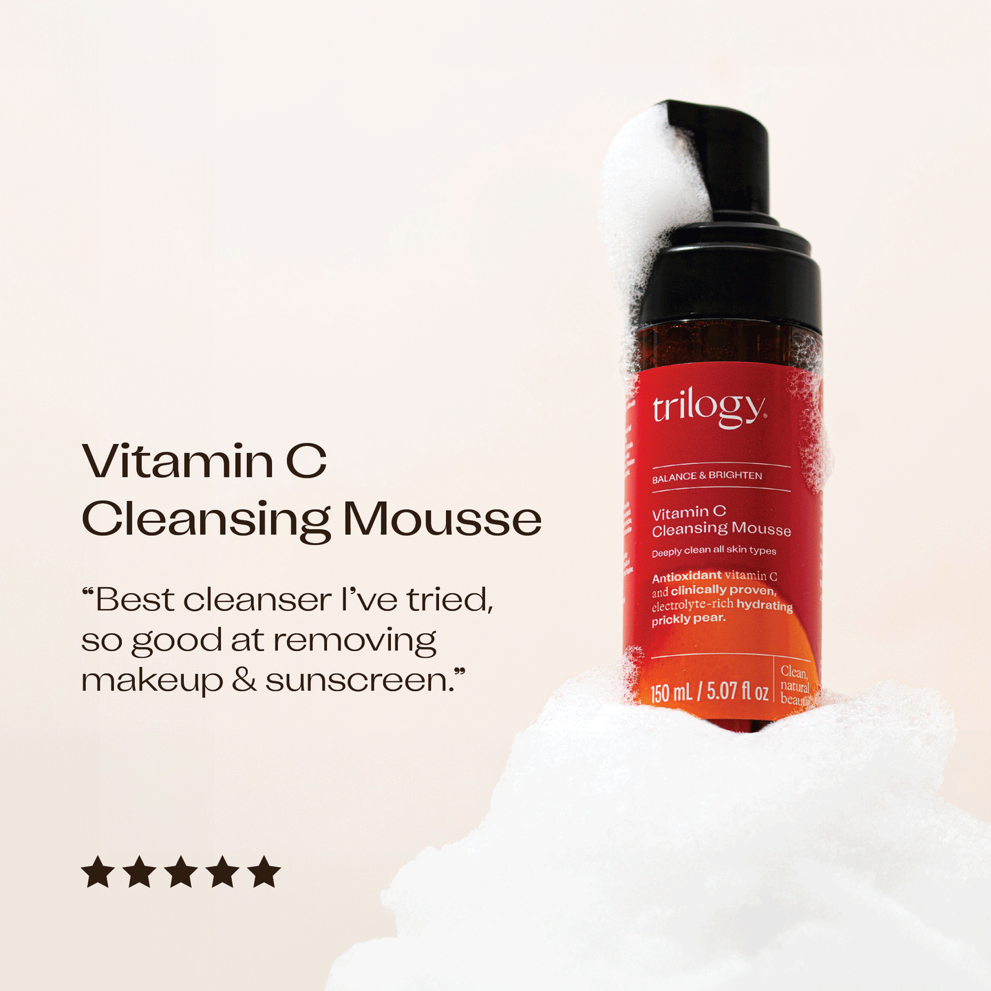 Vitamin C Cleansing Mousse, 150mL Trilogy Natural Products