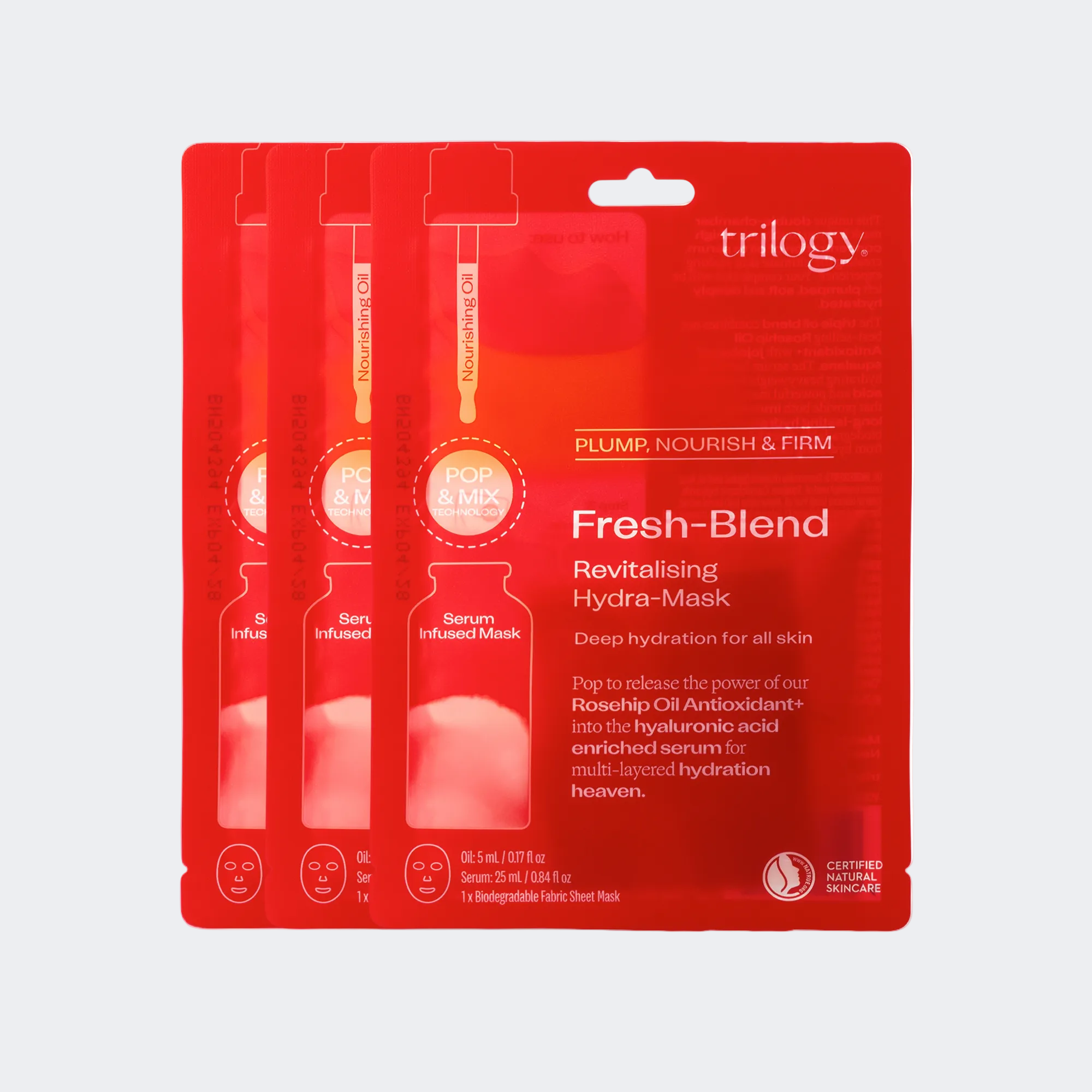 Fresh-Blend Revitalising Hydra-Mask - 3 Pack Trilogy Natural Products