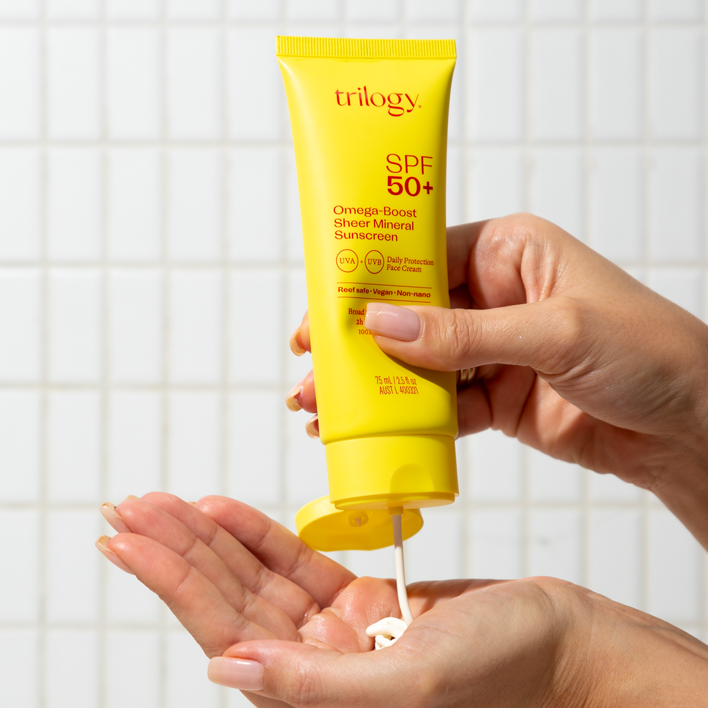 SPF 50+ Omega-Boost Sheer Mineral Sunscreen Trilogy Natural Products
