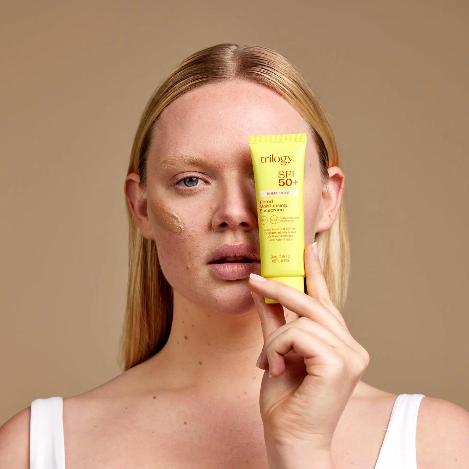 SPF 50+ Sheer Tinted Moisturising Sunscreen, 50mL Trilogy Natural Products