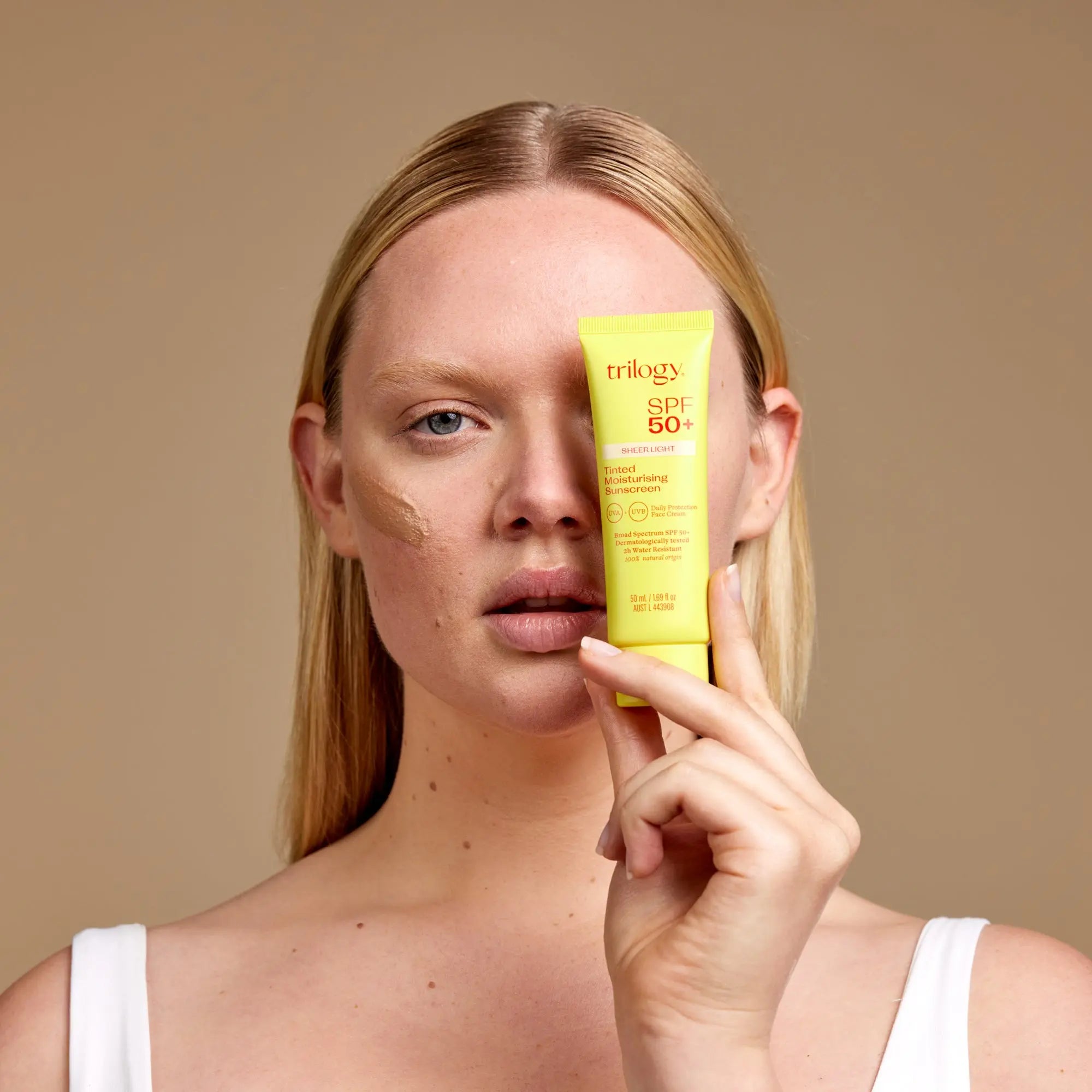 SPF 50+ Sheer Tinted Moisturising Sunscreen, 50mL Trilogy Natural Products
