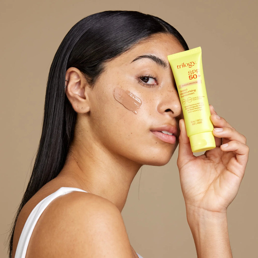 SPF 50+ Sheer Tinted Moisturising Sunscreen, 50mL Trilogy Natural Products