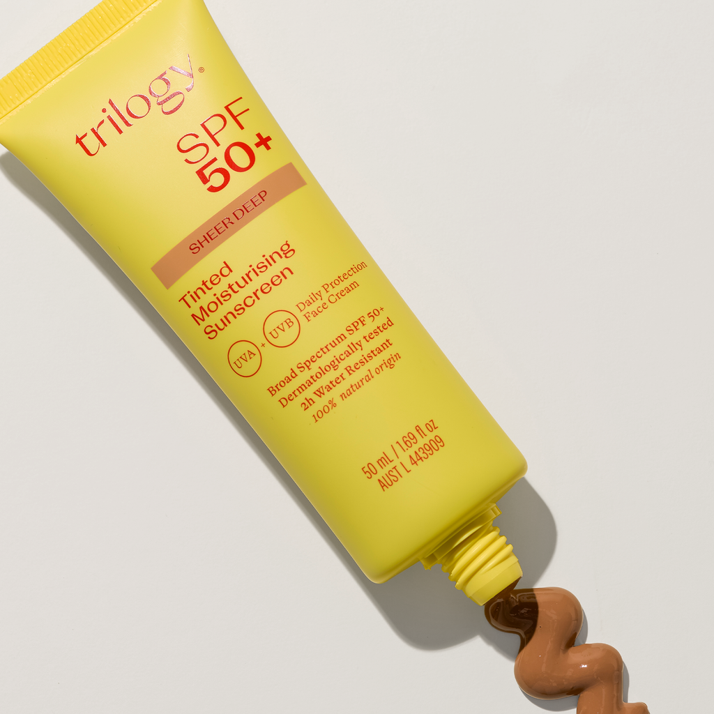 SPF 50+ Sheer Tinted Moisturising Sunscreen Trilogy Natural Products